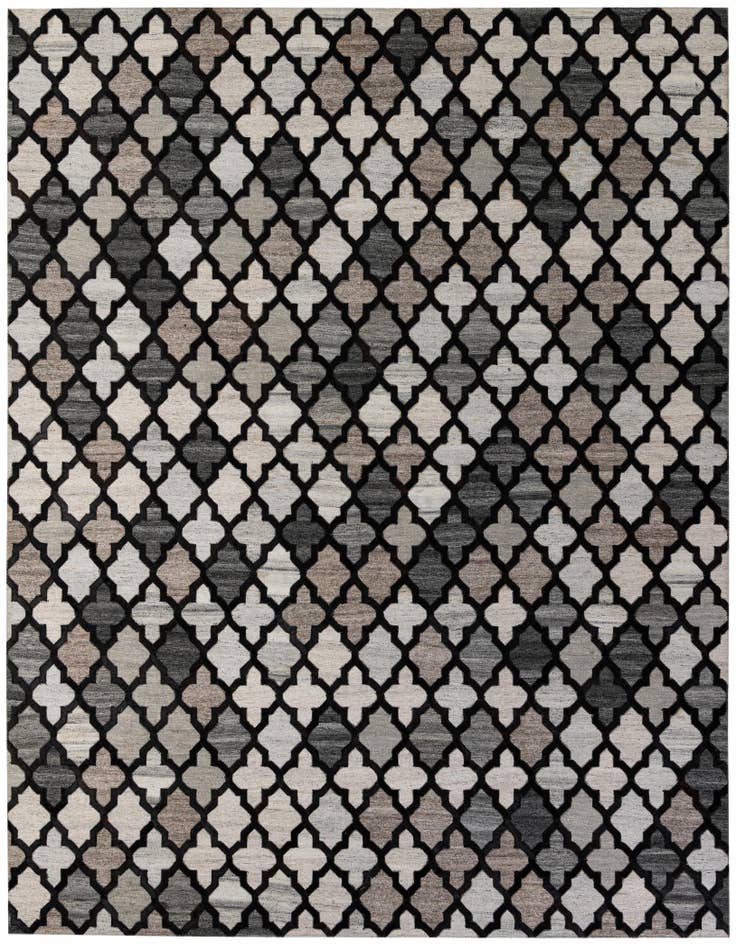 Detail image of 8' 1 x 9' 10 Cowhide - Patchwork Rug