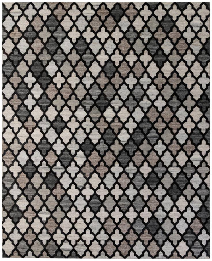 Detail image of 8' 1 x 9' 10 Cowhide - Patchwork Rug