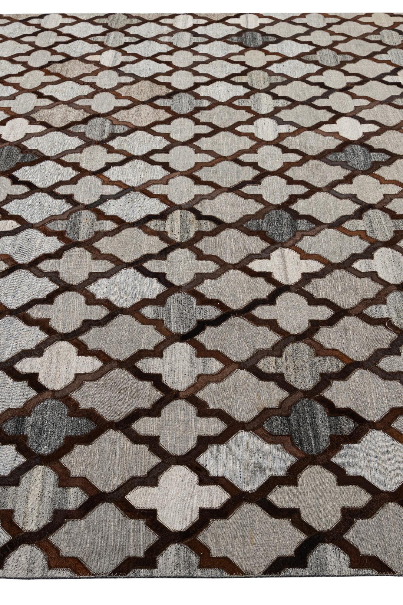 8' 1 x 9' 11 Cowhide - Patchwork Rug