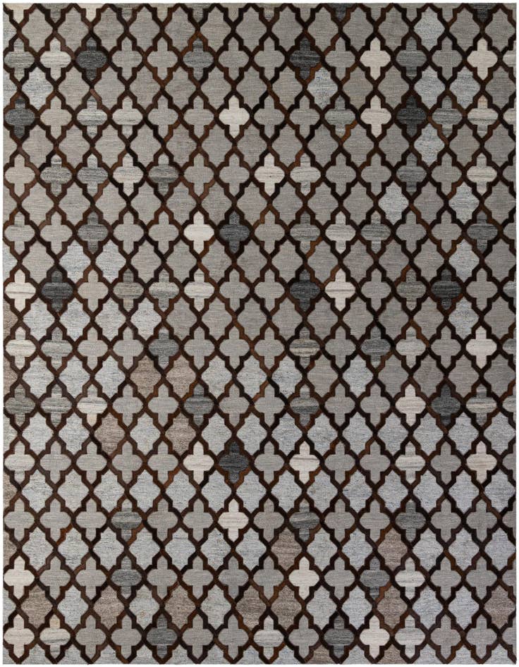 Detail image of 8' 1 x 9' 11 Cowhide - Patchwork Rug