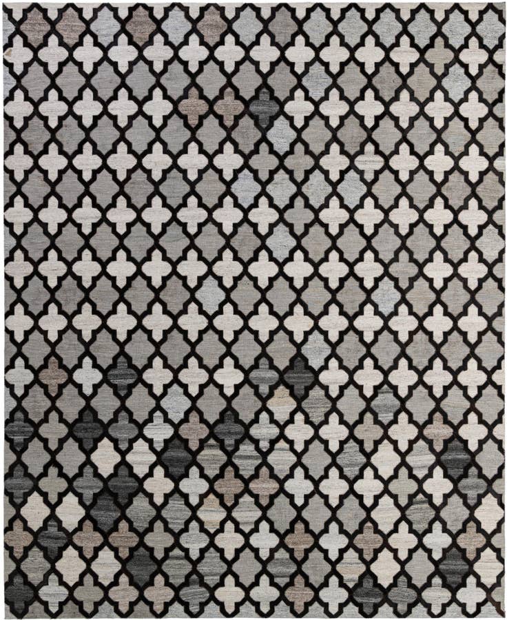 Detail image of 8' 1 x 9' 11 Cowhide - Patchwork Rug