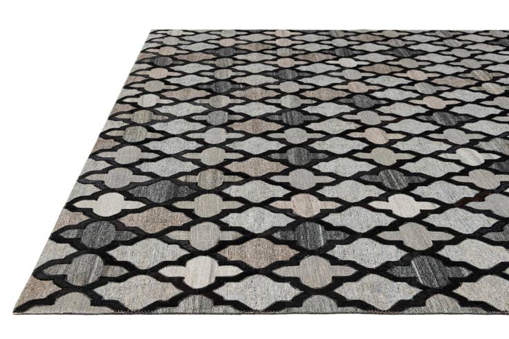 Detail image of 8' 1 x 9' 11 Cowhide - Patchwork Rug