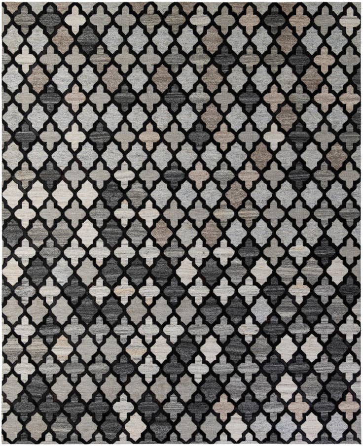 Detail image of 8' 1 x 9' 11 Cowhide - Patchwork Rug