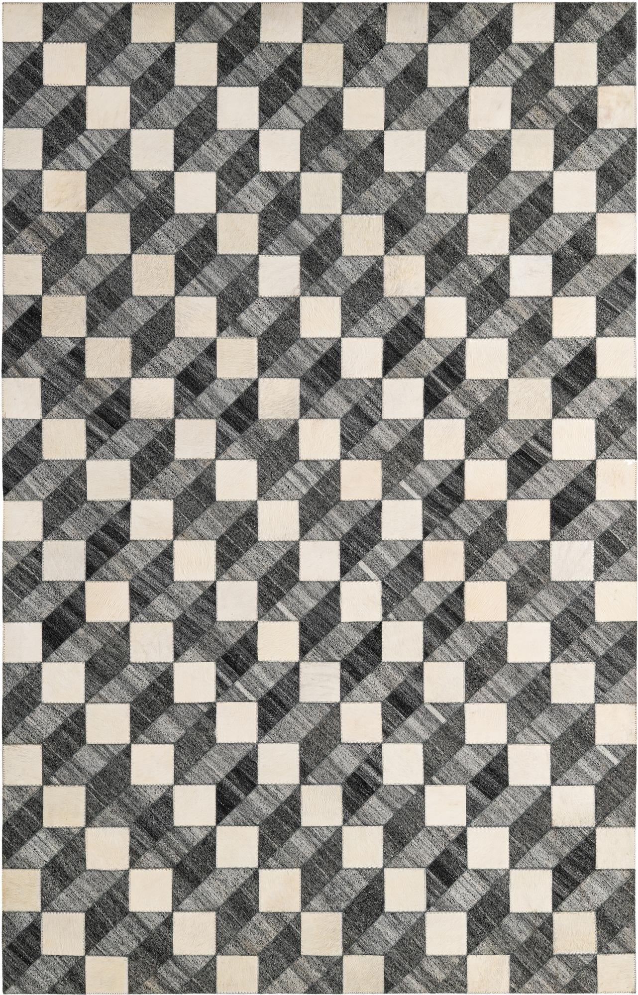 4' 11 x 7' 9 Cowhide - Patchwork Rug