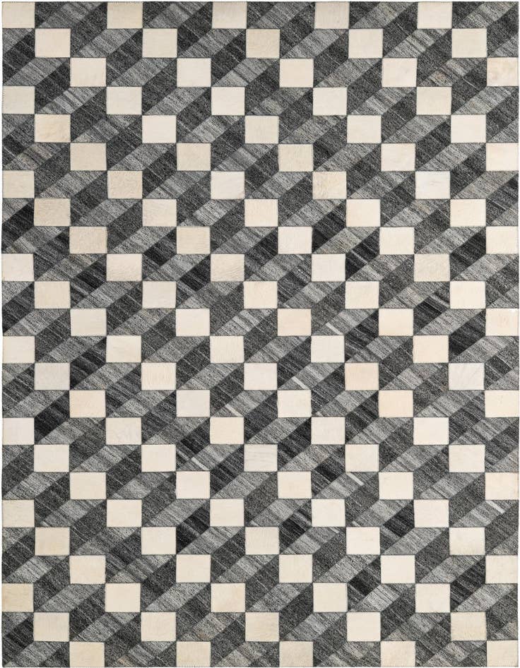 Detail image of 4' 11 x 7' 9 Cowhide - Patchwork Rug