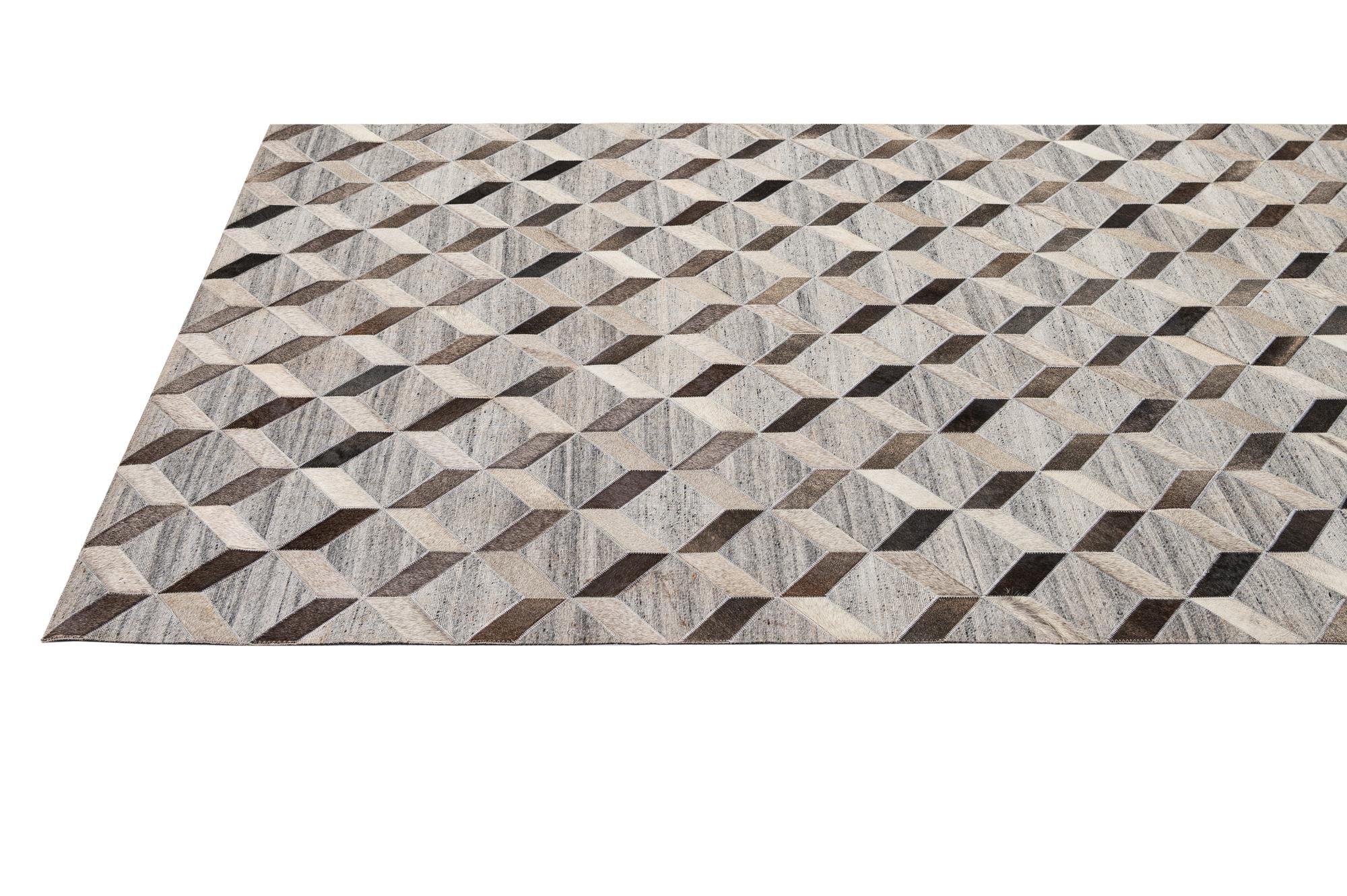 5' 1 x 8' 2 Cowhide - Patchwork Rug