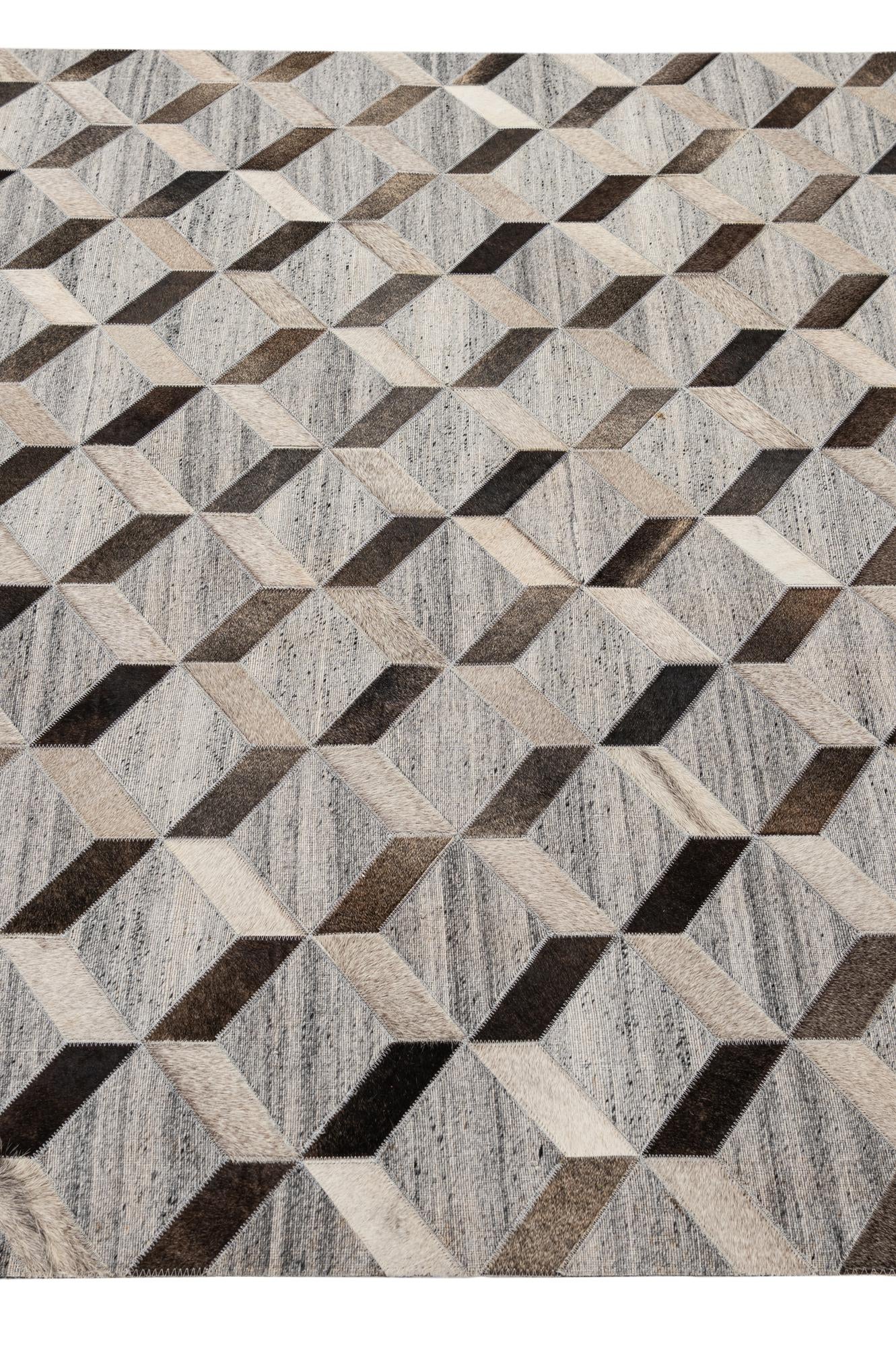 5' 1 x 8' 2 Cowhide - Patchwork Rug