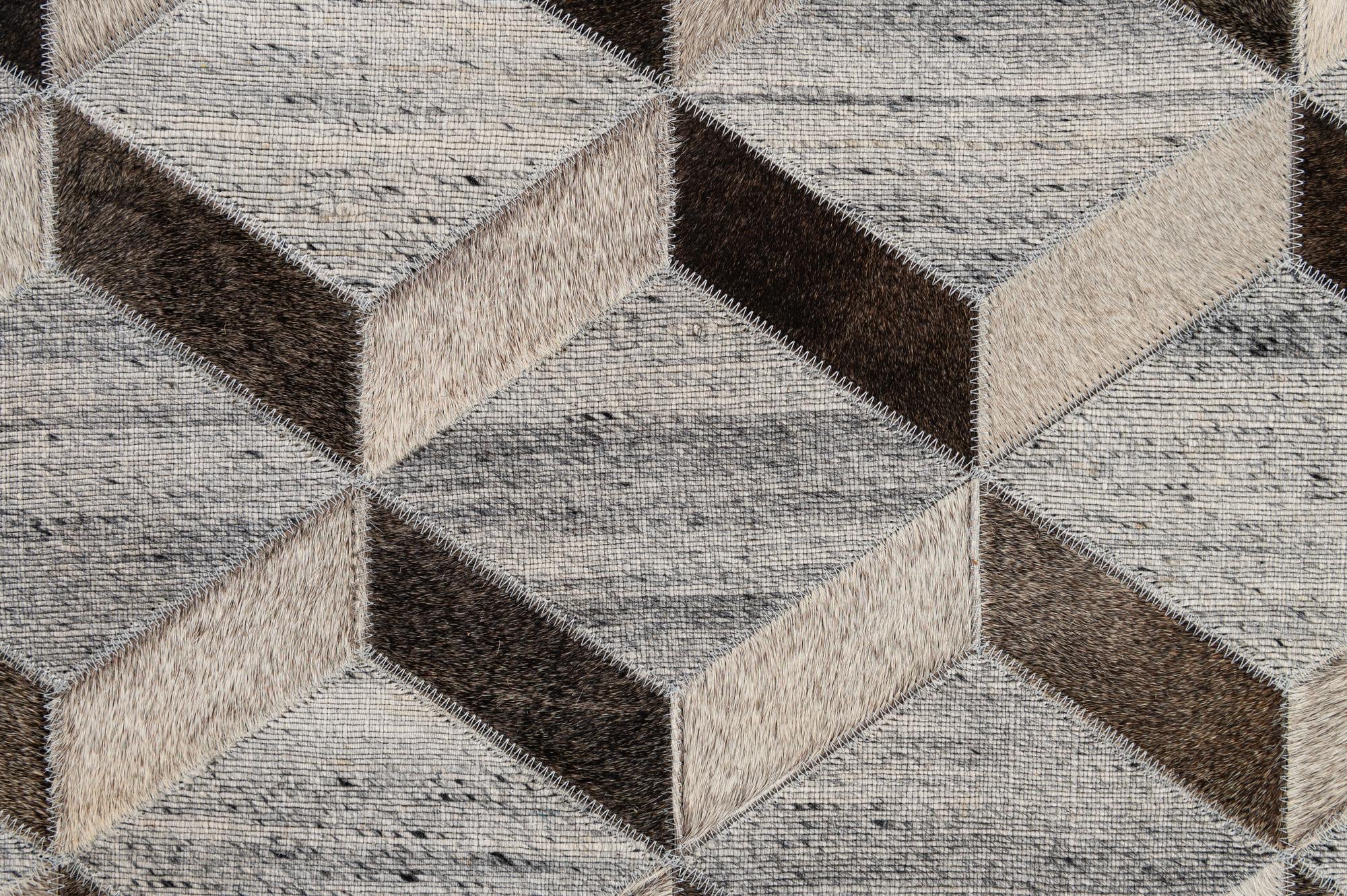 5' 1 x 8' 2 Cowhide - Patchwork Rug