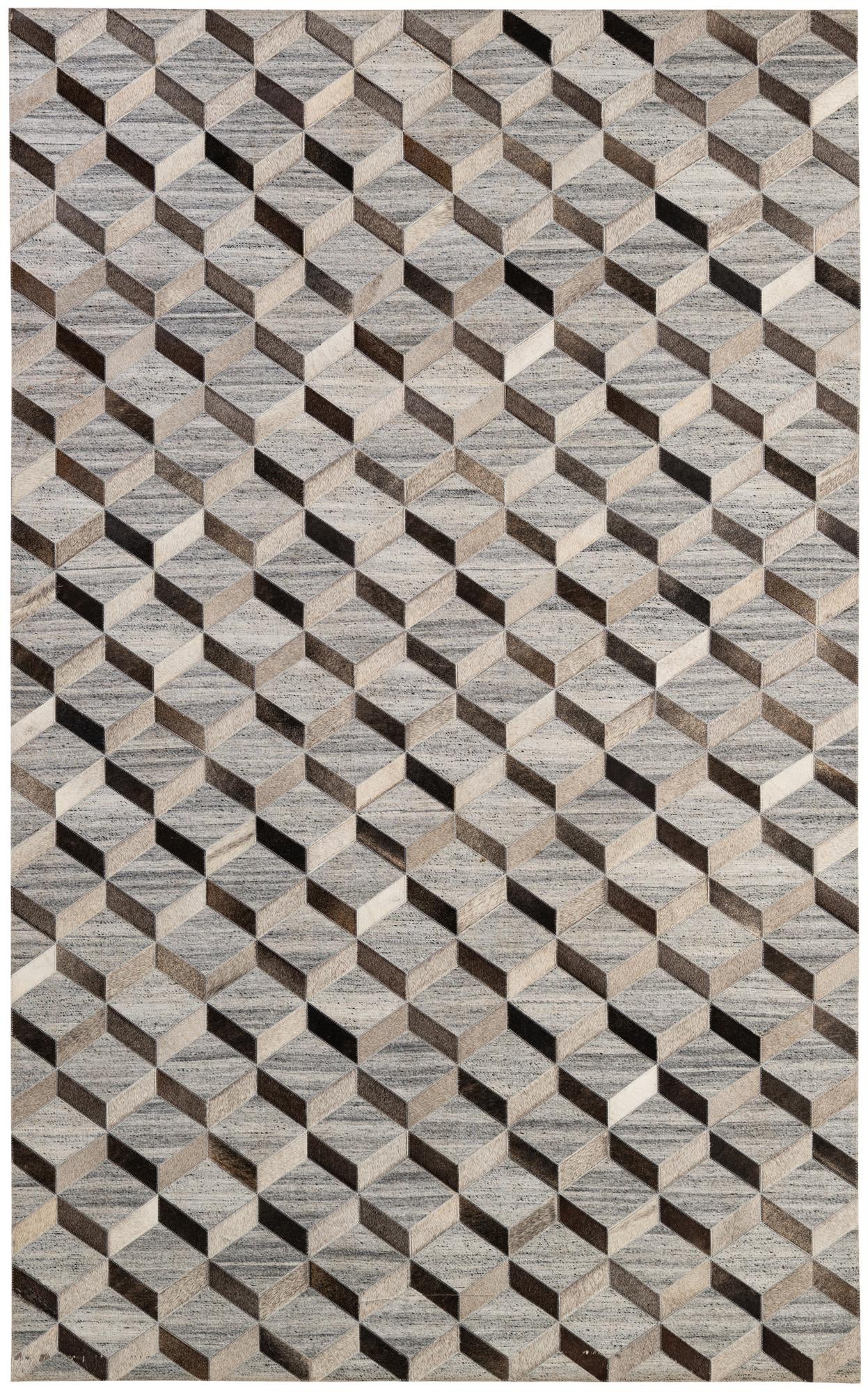 5' 1 x 8' 2 Cowhide - Patchwork Rug