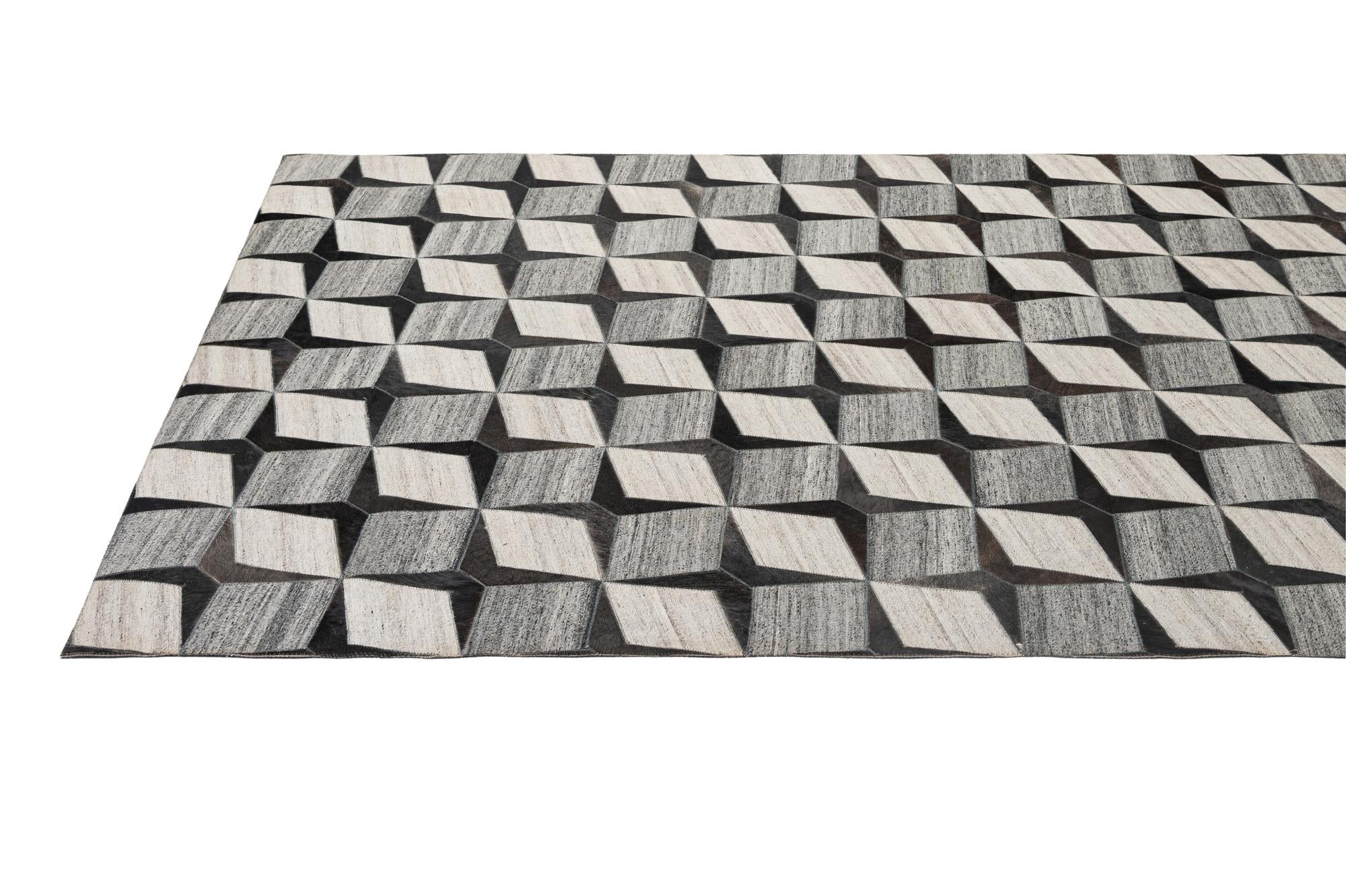 5' 2 x 8' 1 Cowhide - Patchwork Rug