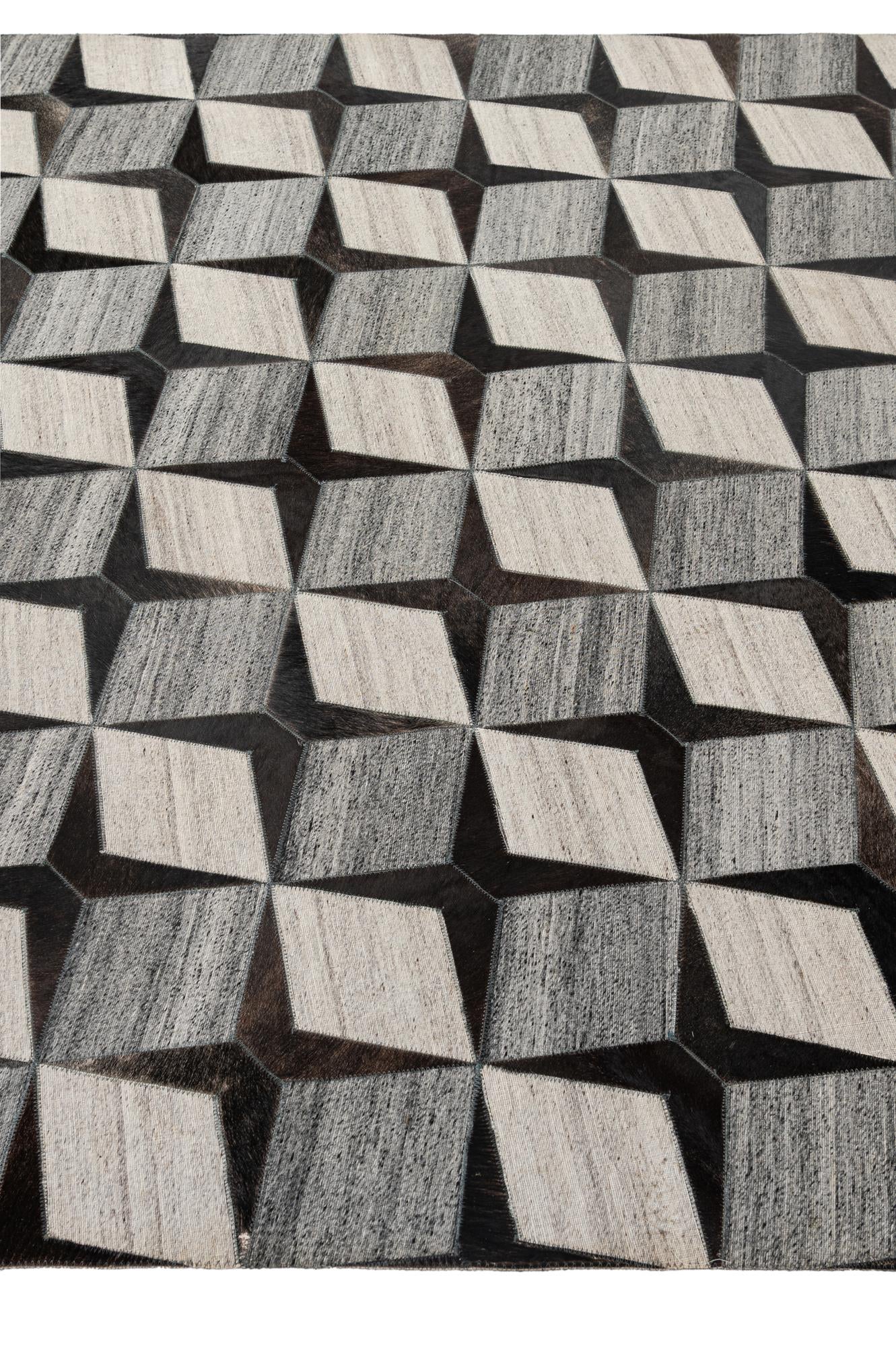 5' 2 x 8' 1 Cowhide - Patchwork Rug