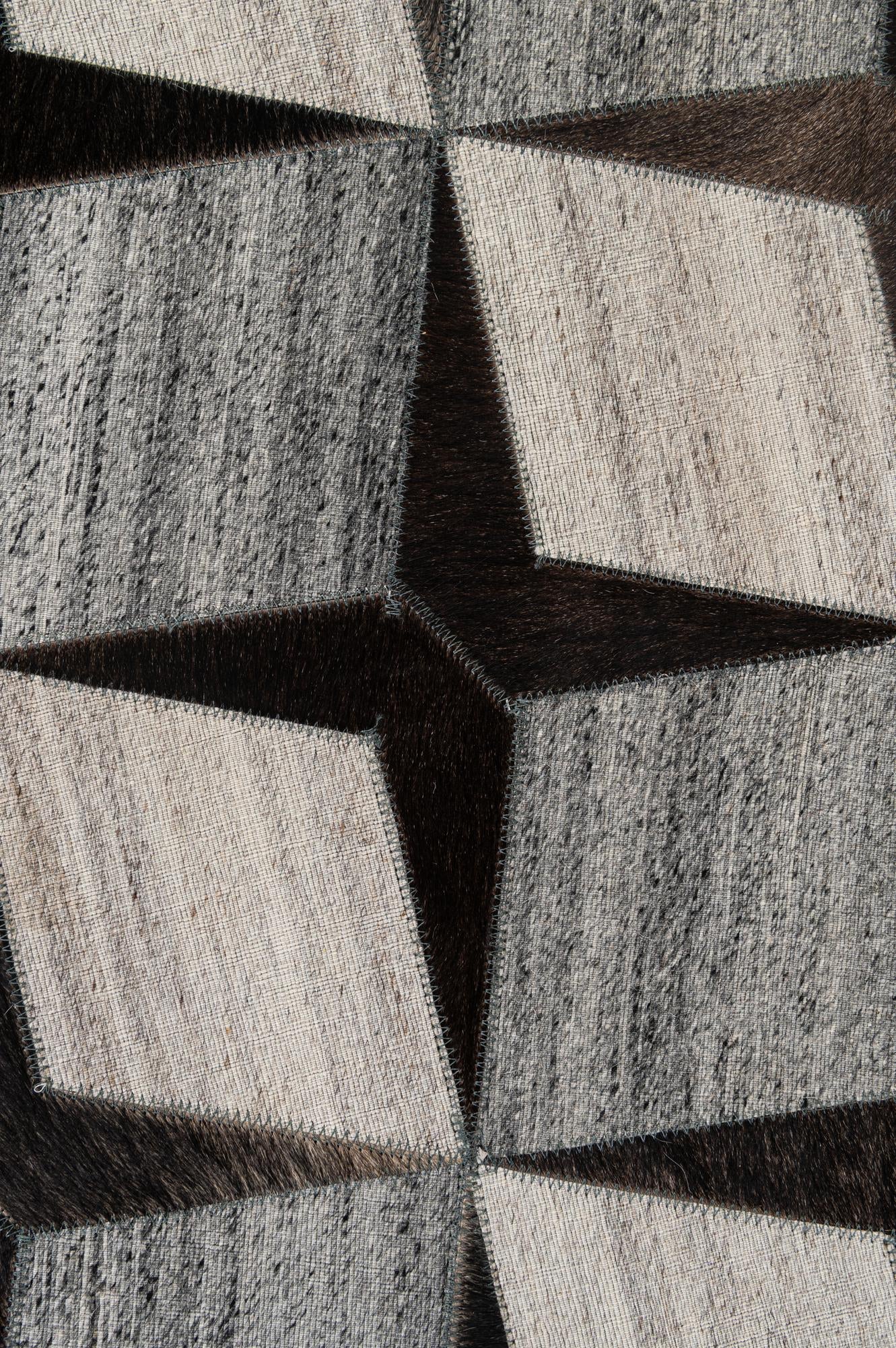 5' 2 x 8' 1 Cowhide - Patchwork Rug