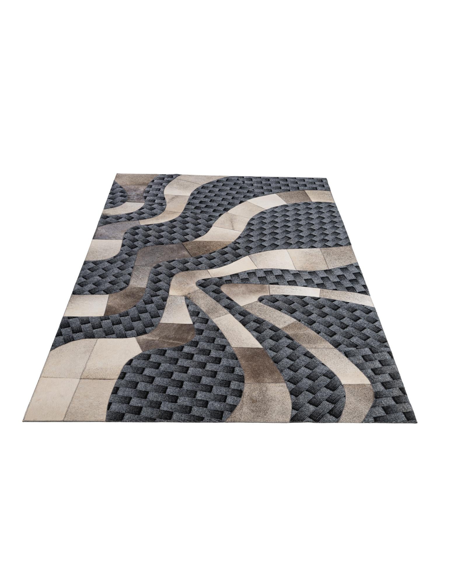 4' 11 x 8' 1 Cowhide - Patchwork Rug