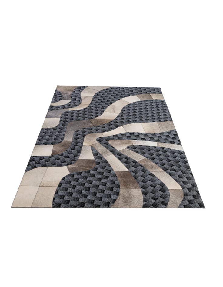 Detail image of 4' 11 x 8' 1 Cowhide - Patchwork Rug