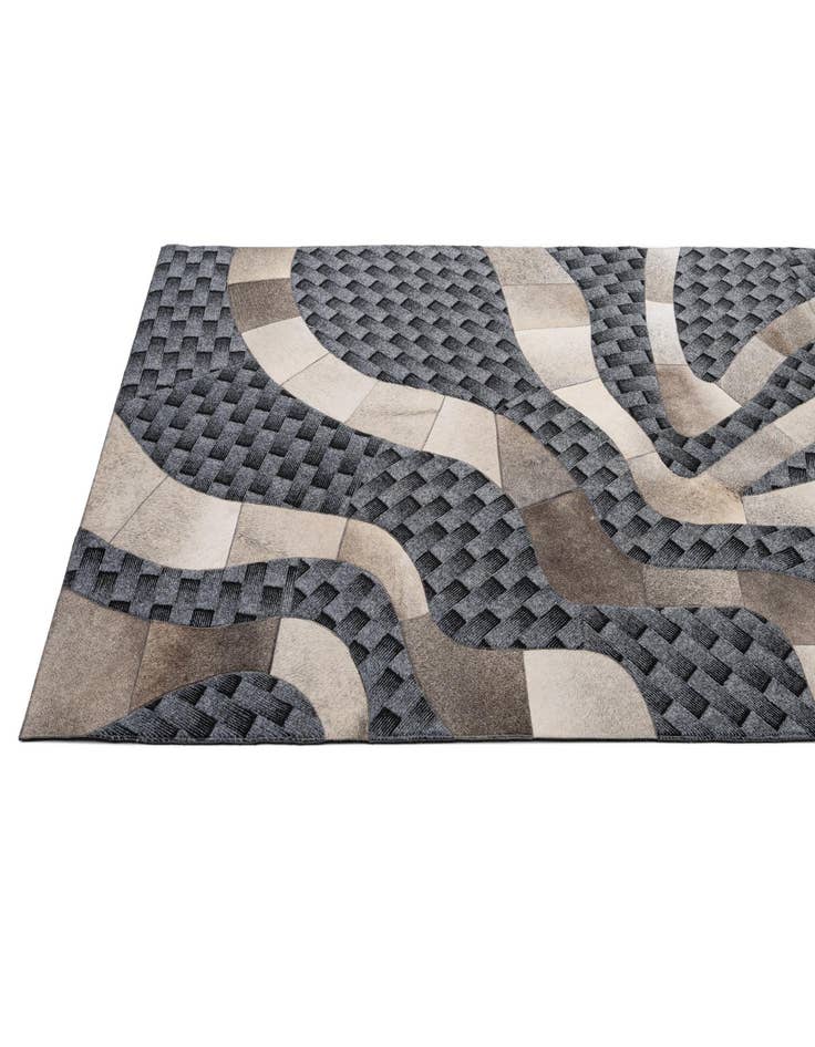 Detail image of 4' 11 x 8' 1 Cowhide - Patchwork Rug