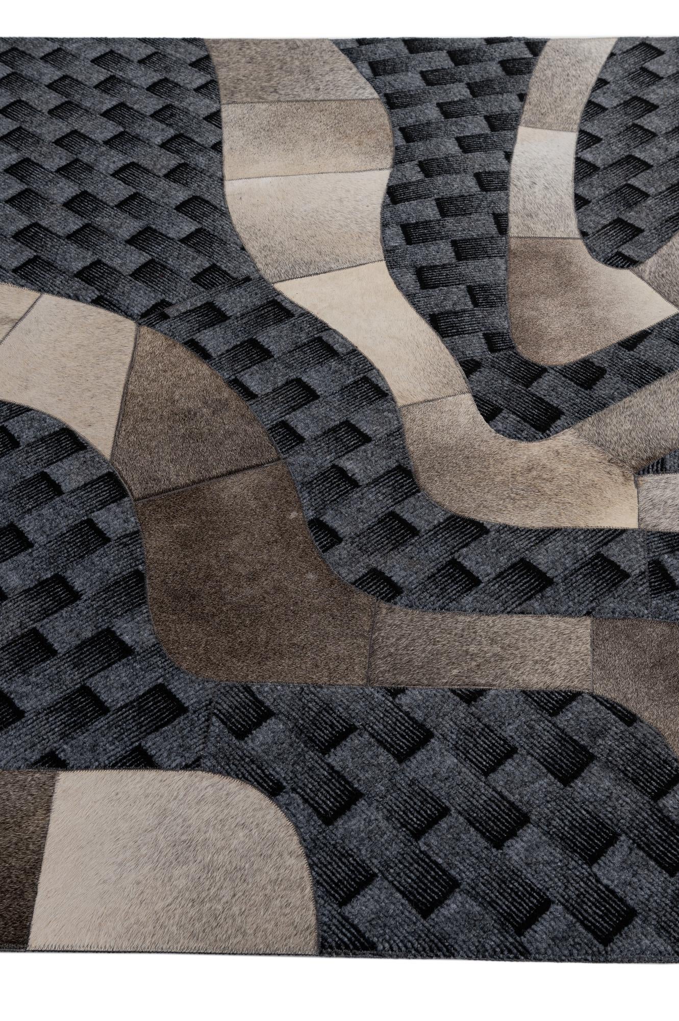 4' 11 x 8' 1 Cowhide - Patchwork Rug