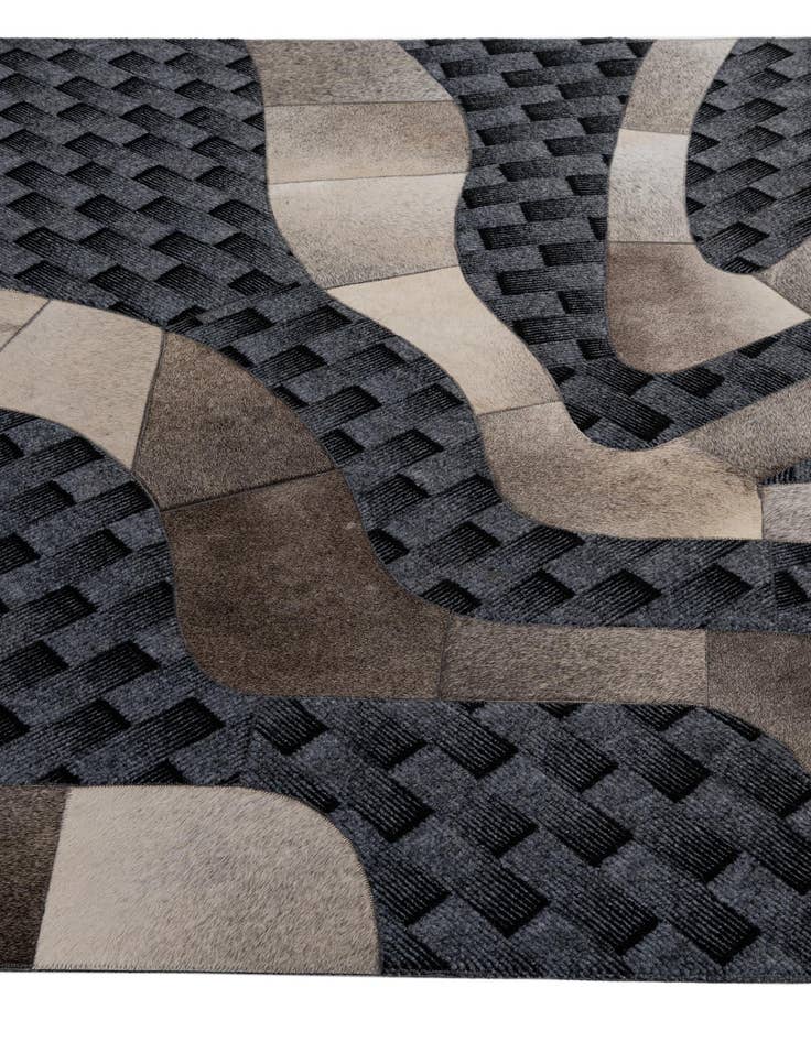 Detail image of 4' 11 x 8' 1 Cowhide - Patchwork Rug