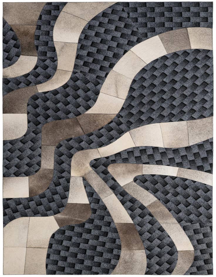 Detail image of 4' 11 x 8' 1 Cowhide - Patchwork Rug