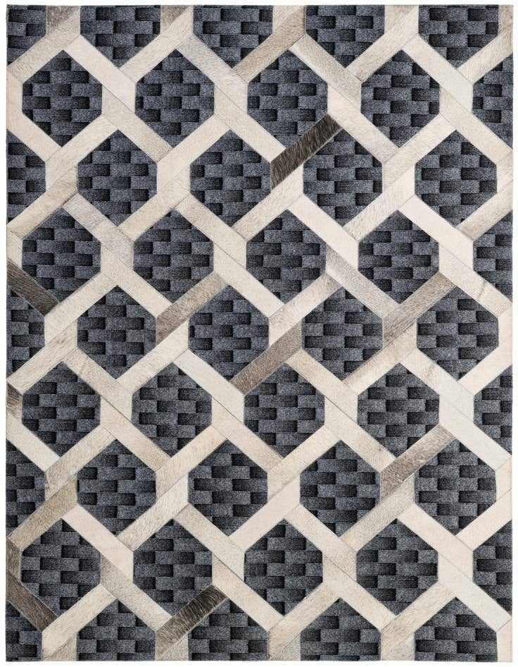Detail image of 5' 4 x 7' 10 Cowhide - Patchwork Rug