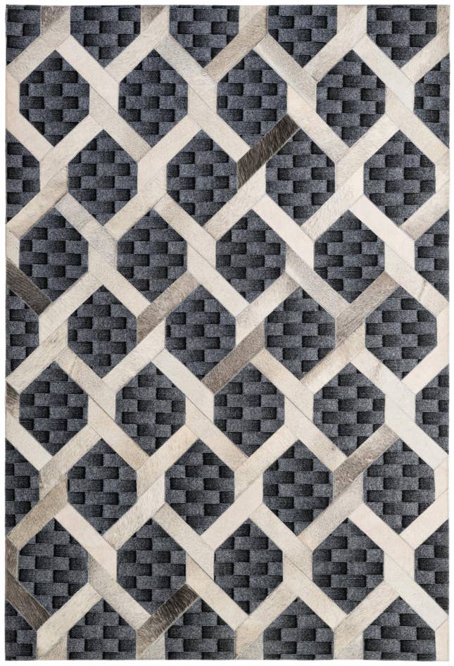 Detail image of 5' 4 x 7' 10 Cowhide - Patchwork Rug
