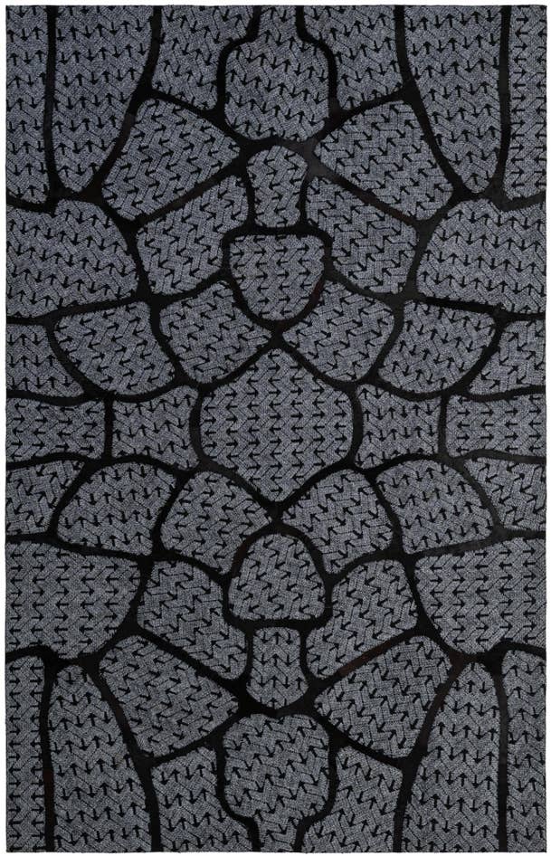 Detail image of 5' 2 x 8' 1 Cowhide - Patchwork Rug