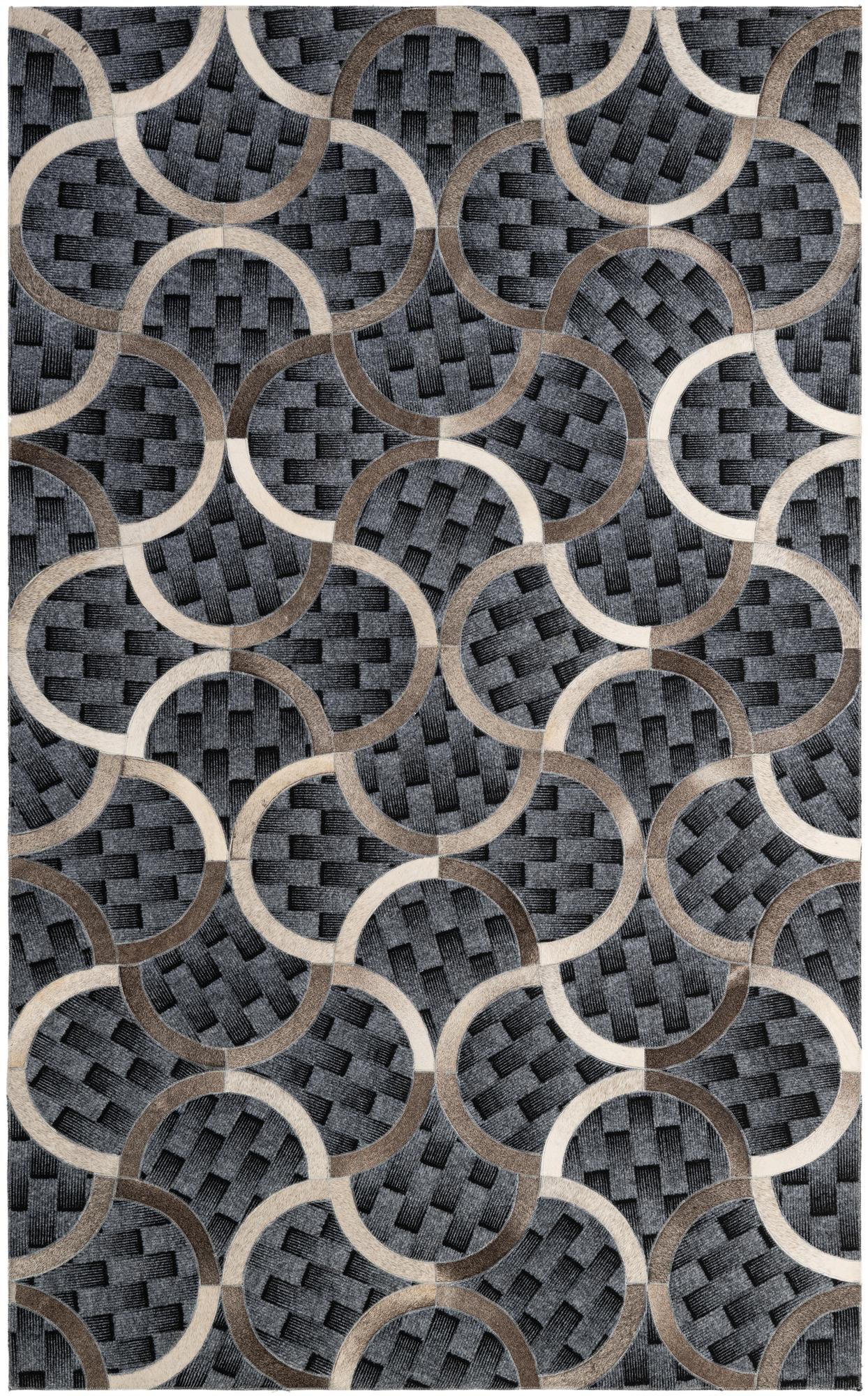4' 11 x 8' Cowhide - Patchwork Rug
