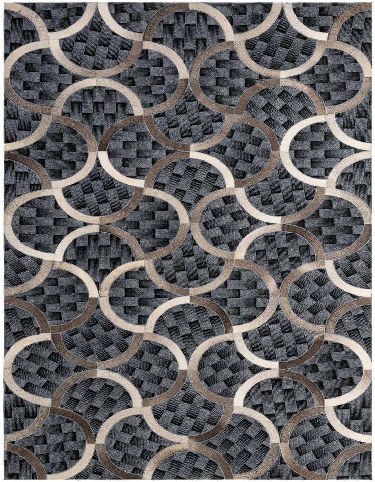 Detail image of 4' 11 x 8' Cowhide - Patchwork Rug
