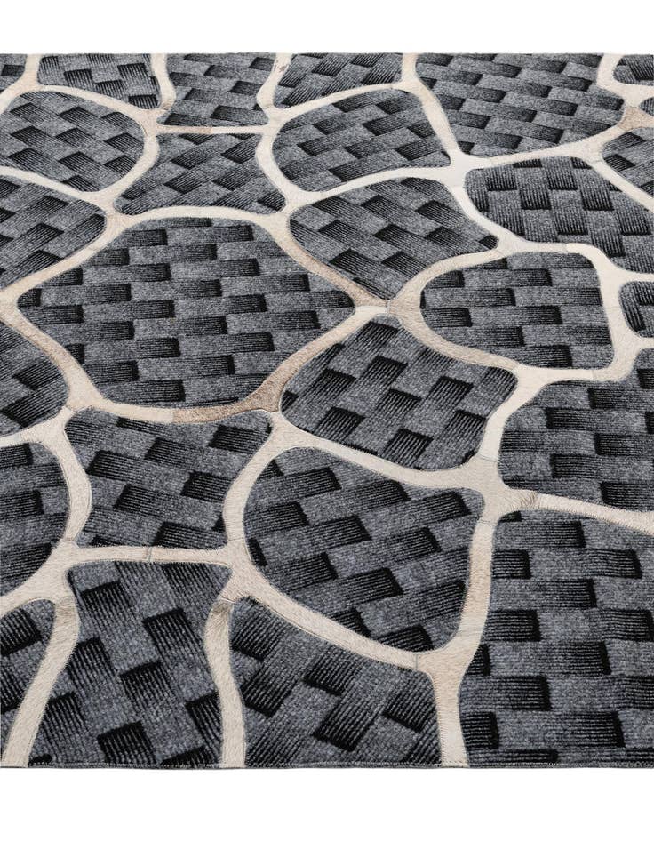 Detail image of 5' 2 x 8' Cowhide - Patchwork Rug