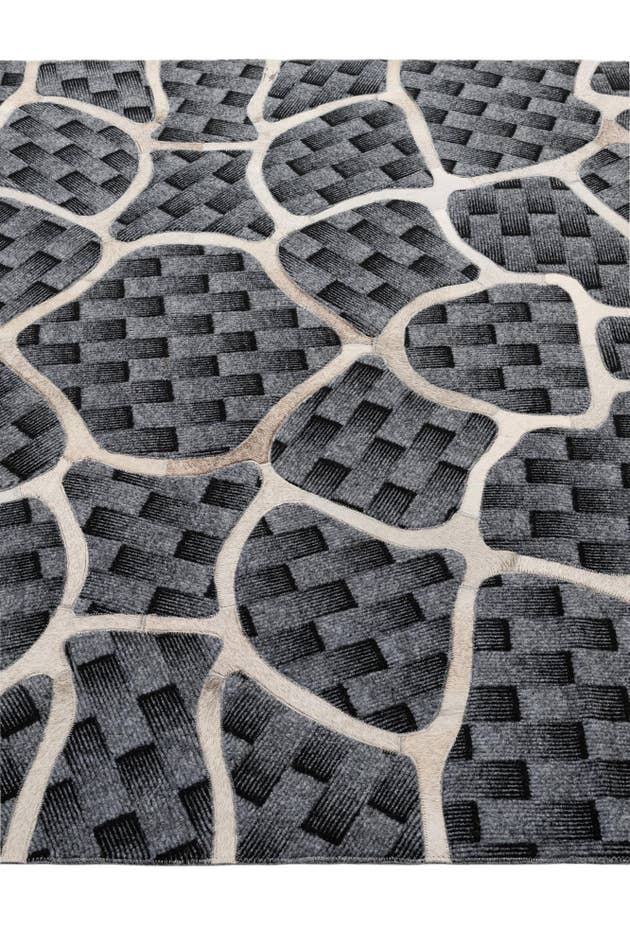 Detail image of 5' 2 x 8' Cowhide - Patchwork Rug