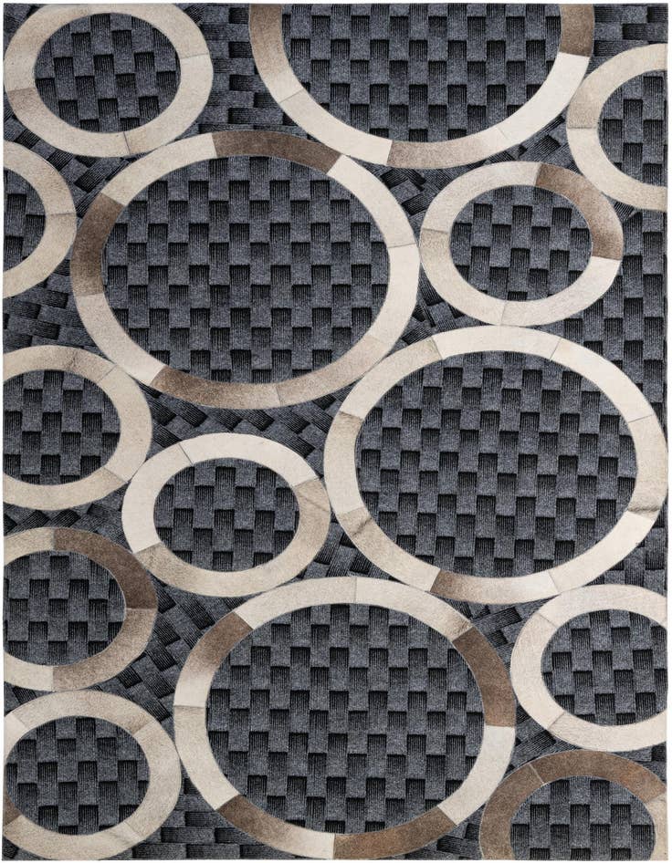 Detail image of 5' 1 x 7' 11 Cowhide - Patchwork Rug