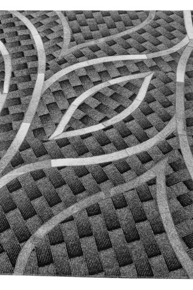 Detail image of 4' 11 x 8' Cowhide - Patchwork Rug