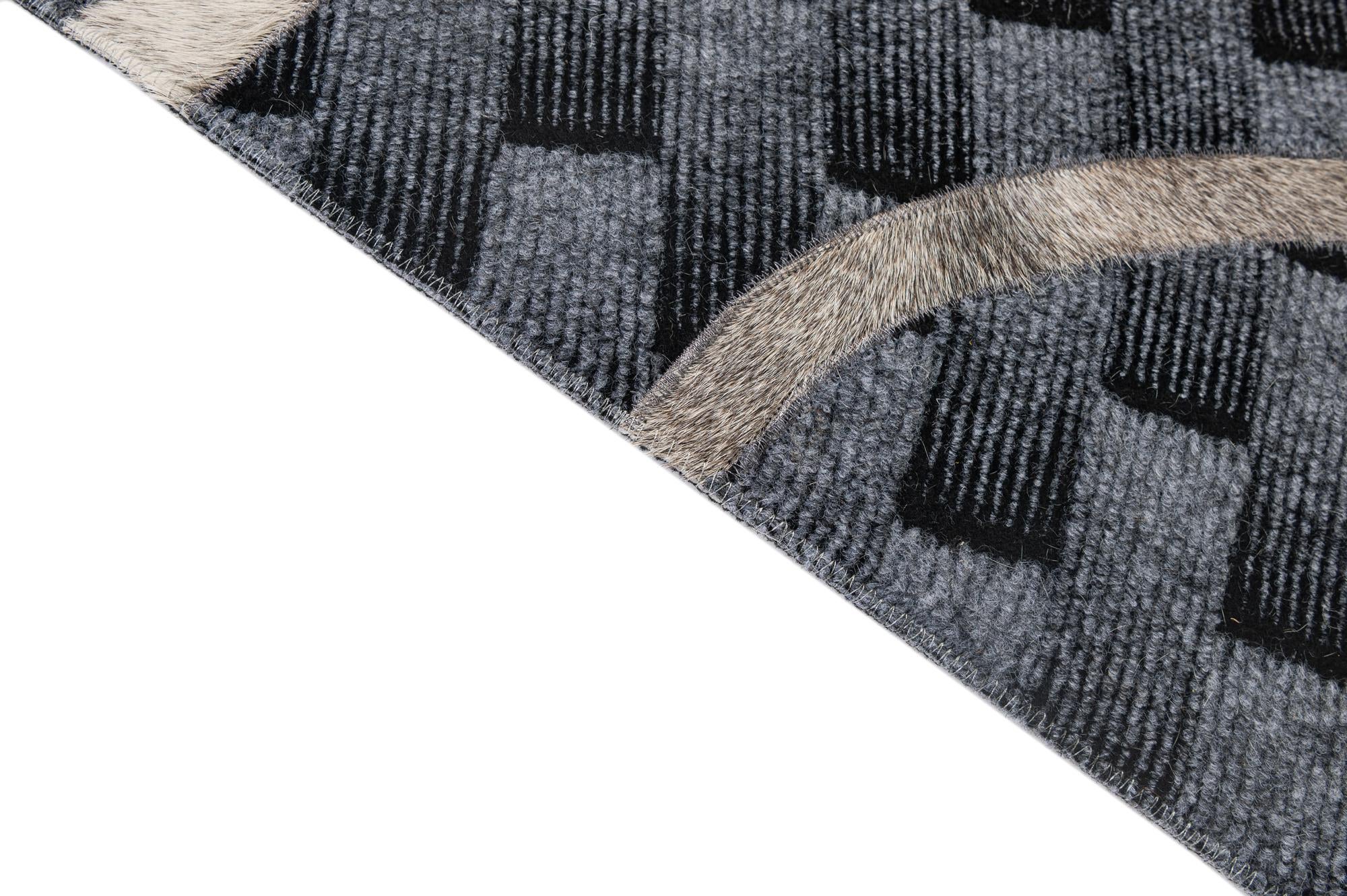 4' 11 x 8' Cowhide - Patchwork Rug