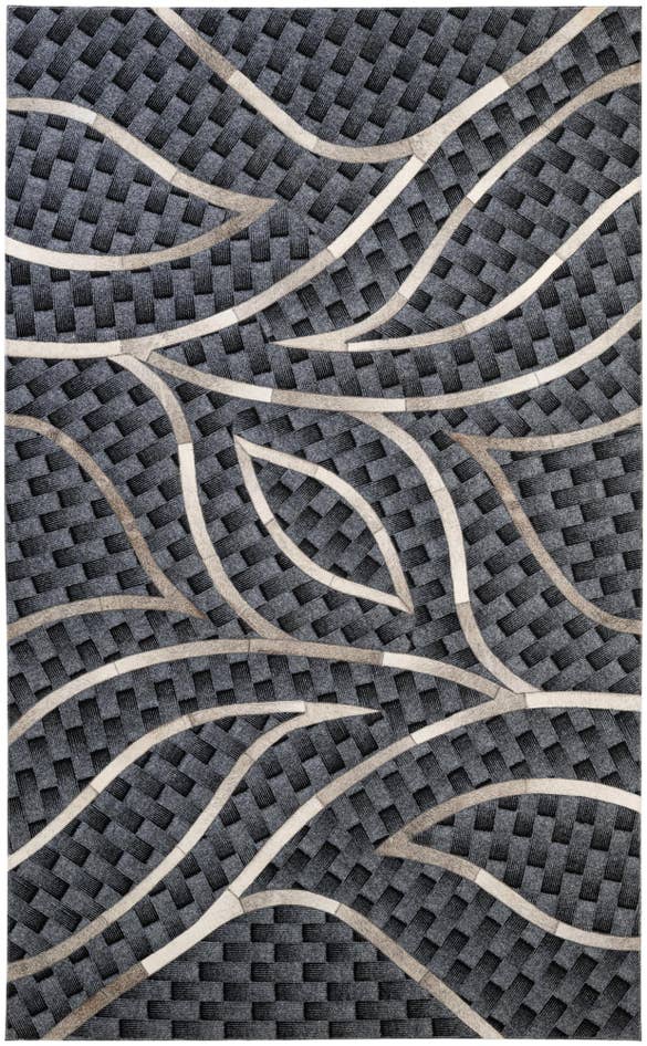 Detail image of 4' 11 x 8' Cowhide - Patchwork Rug