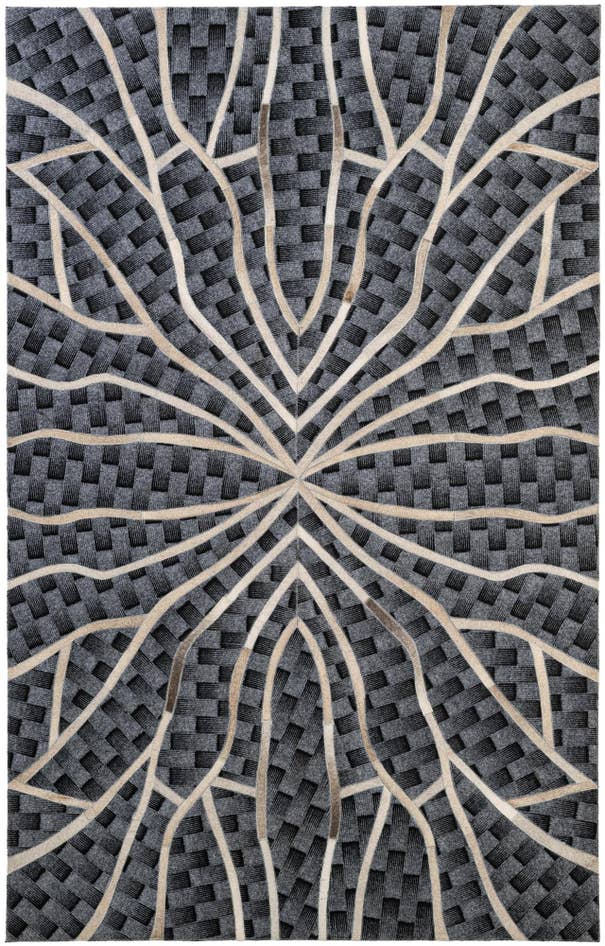 Detail image of 5' 2 x 8' Cowhide - Patchwork Rug