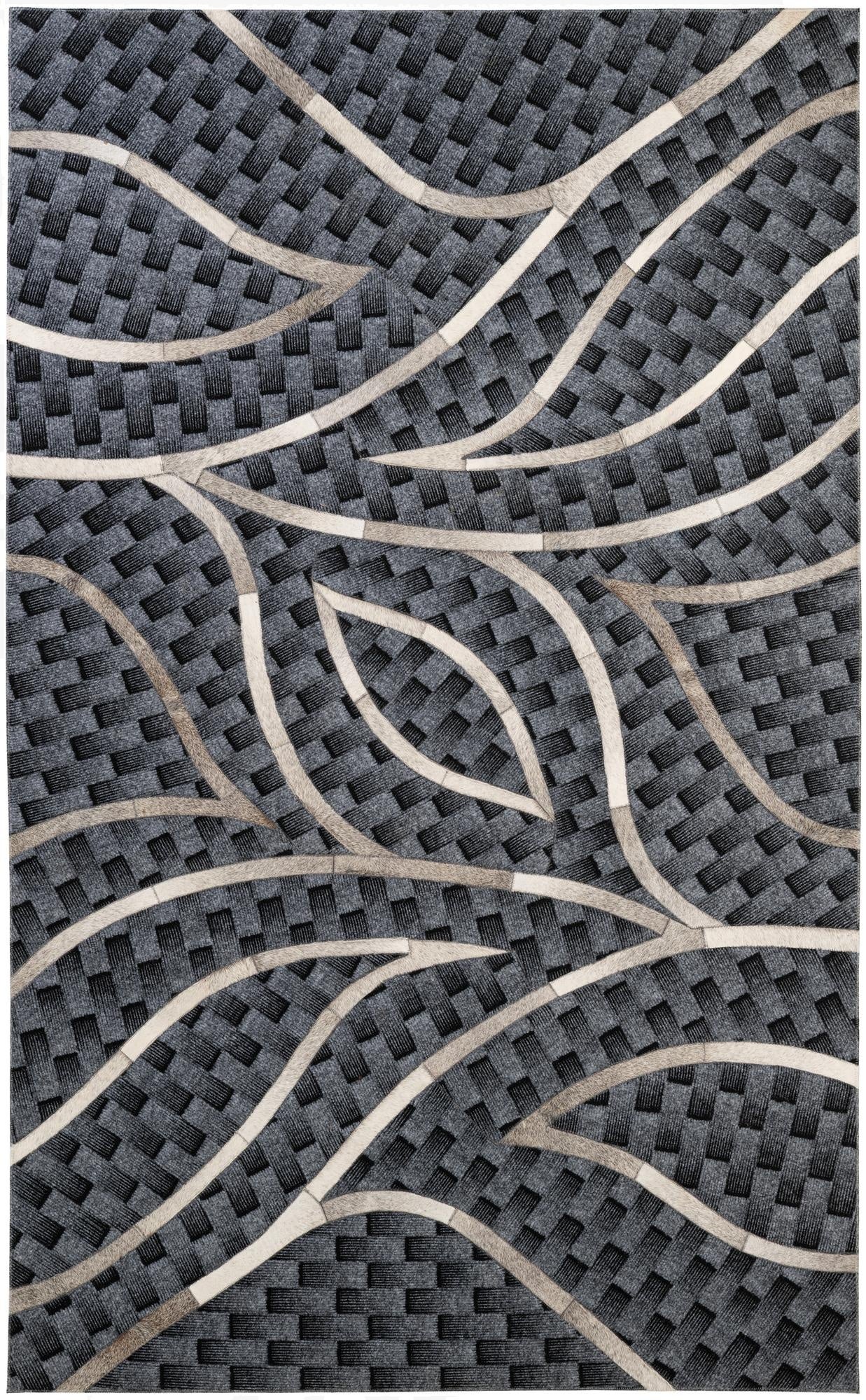 4' 11 x 8' Cowhide - Patchwork Rug