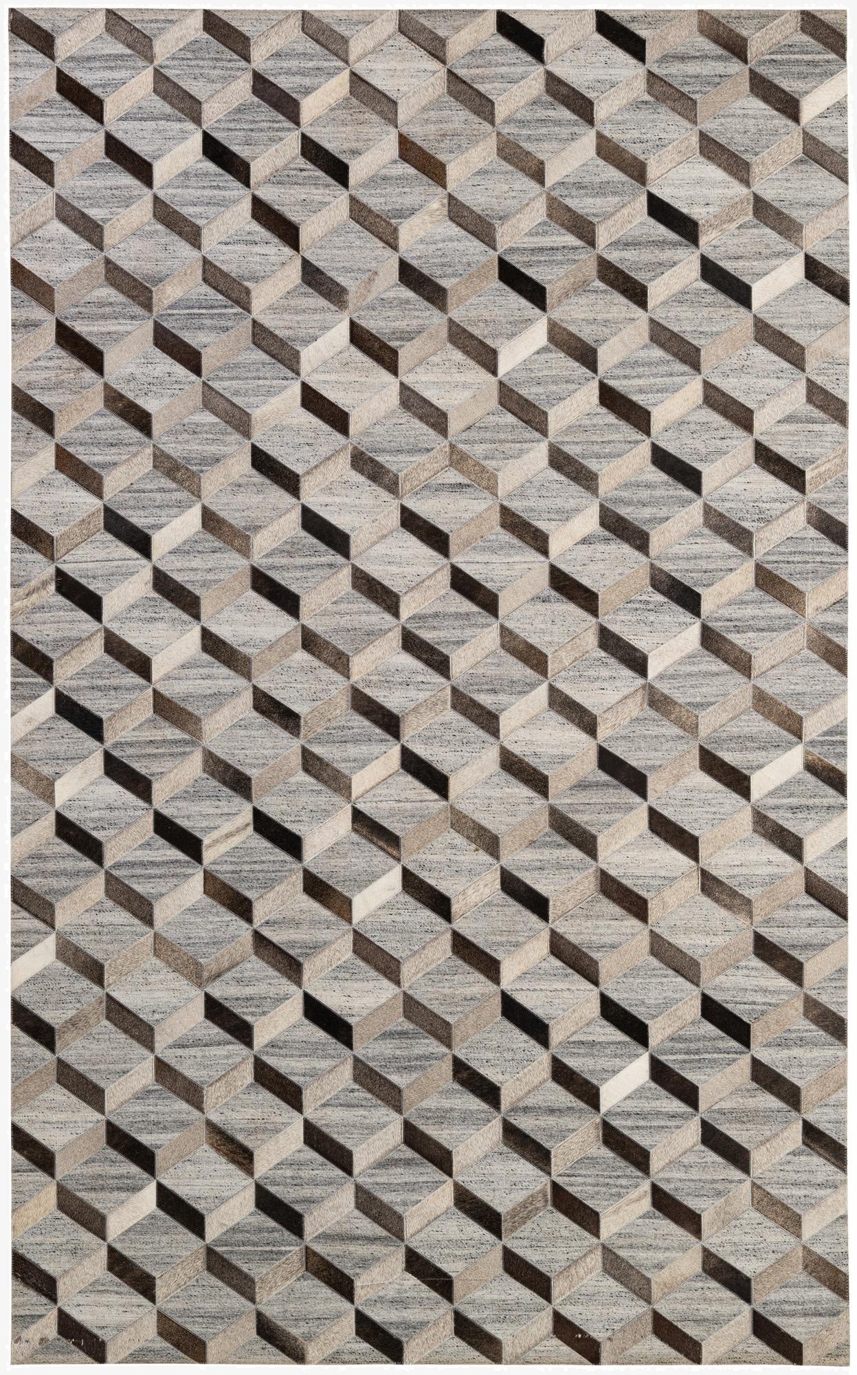 5' 1 x 8' 2 Cowhide - Patchwork Rug