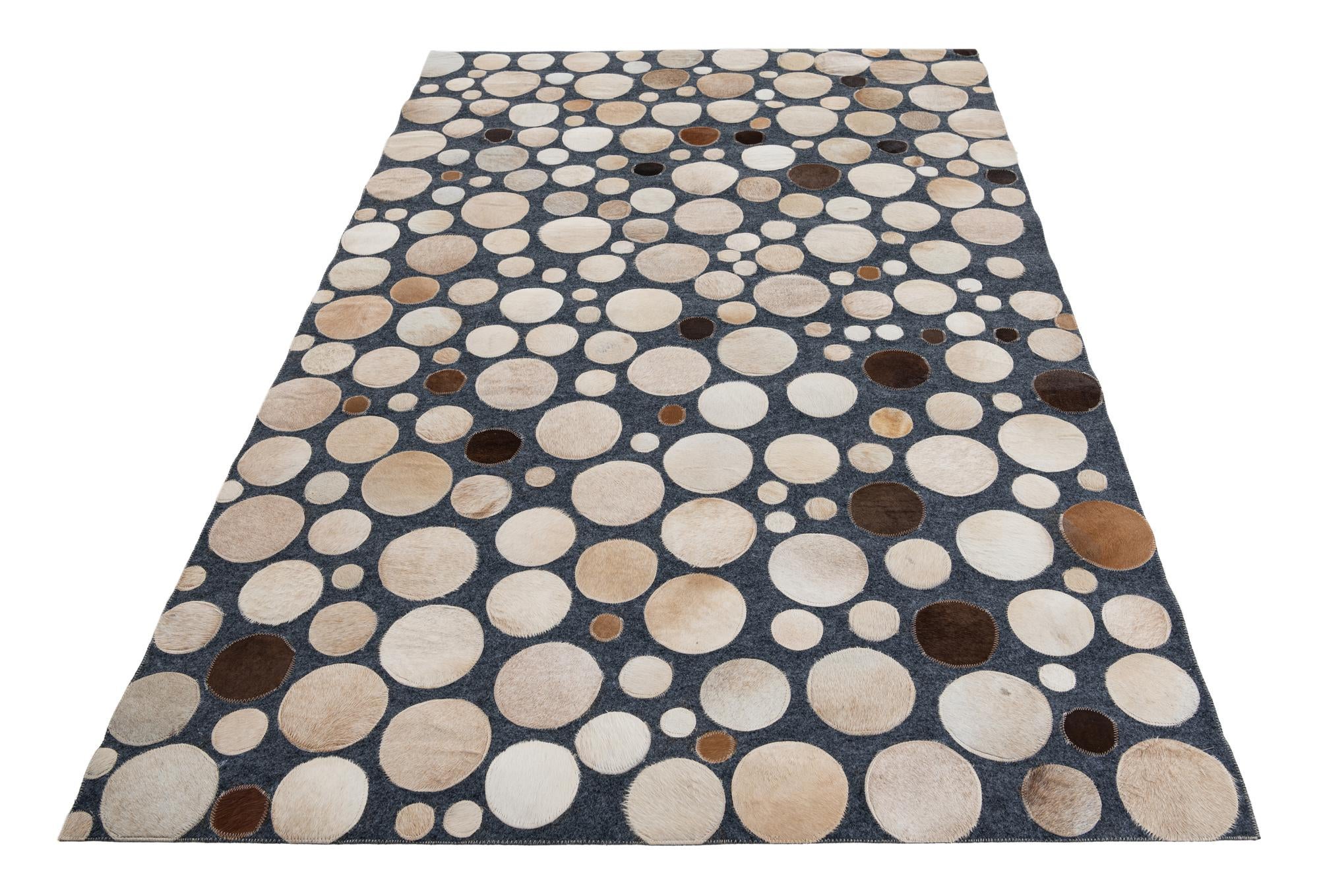 5' x 7' 8 Cowhide Leather Rug