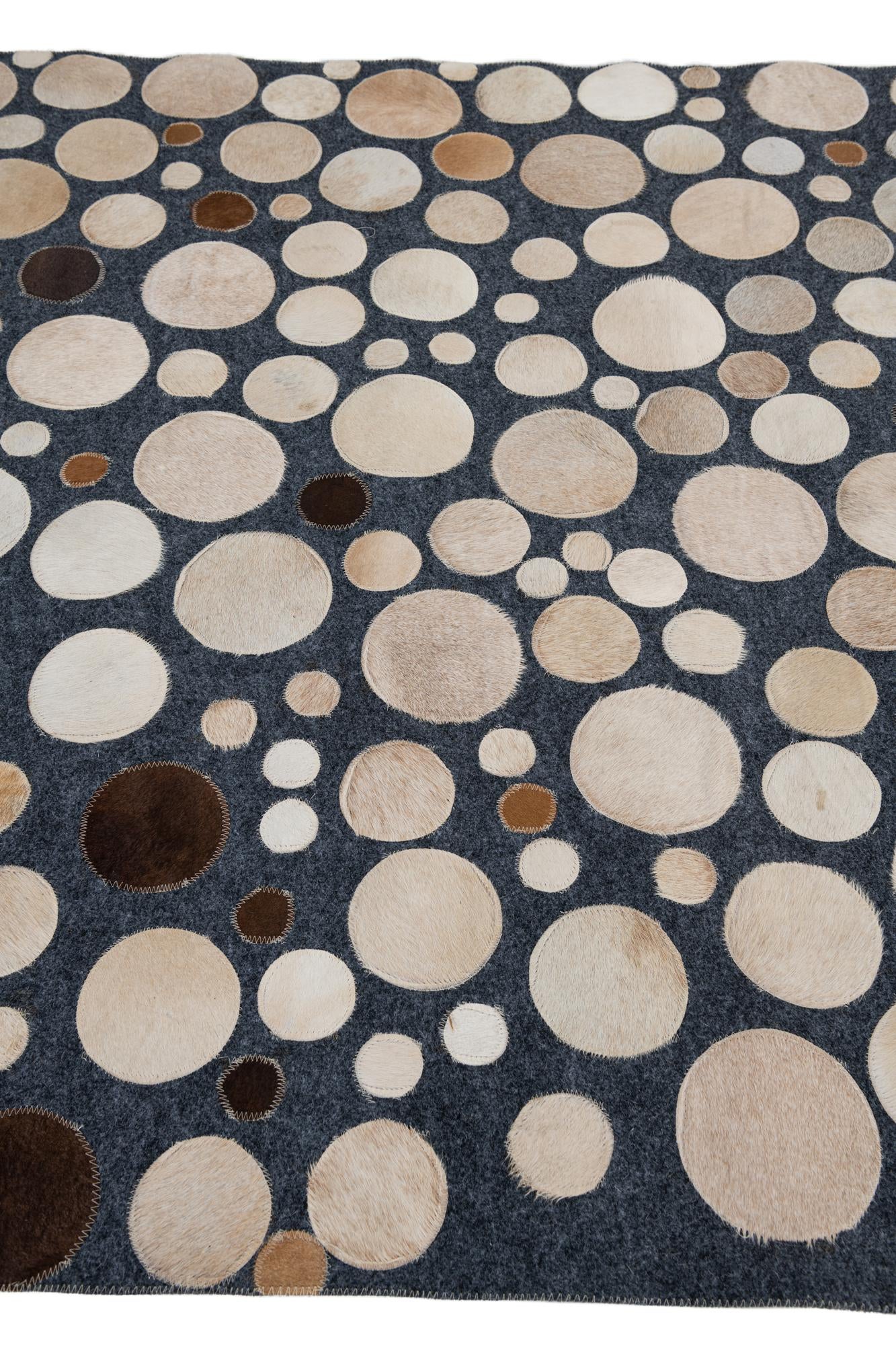 5' x 7' 8 Cowhide Leather Rug