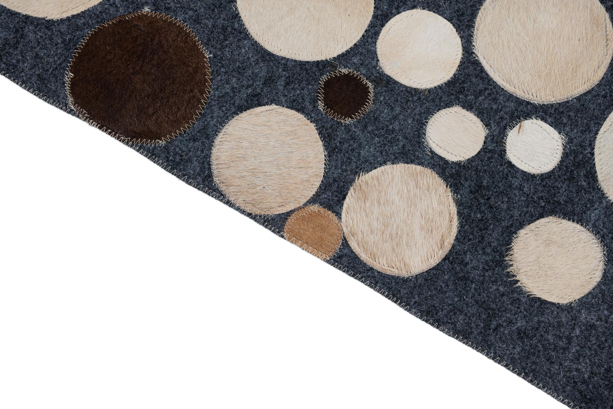 5' x 7' 8 Cowhide Leather Rug