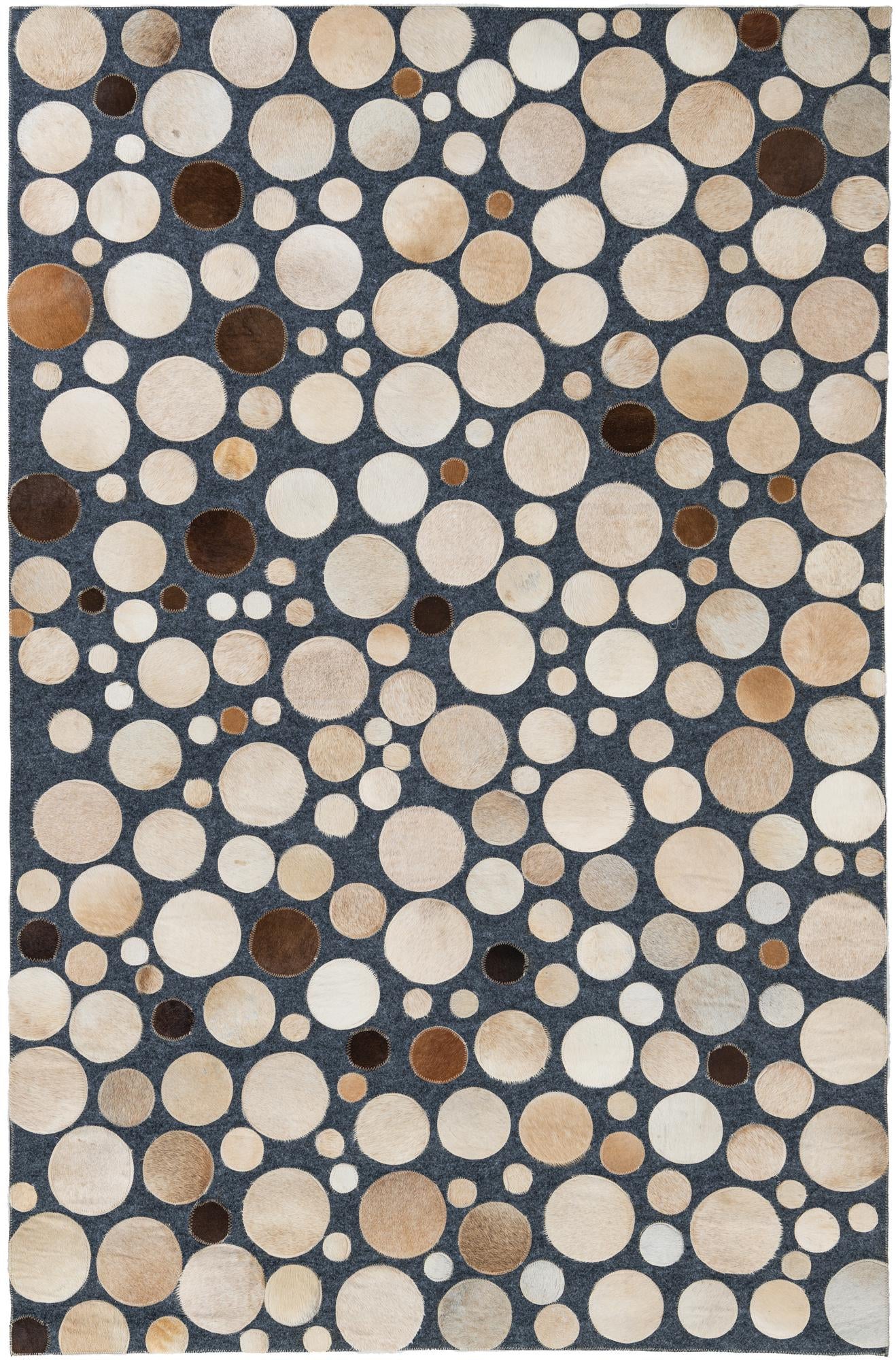 5' x 7' 8 Cowhide Leather Rug