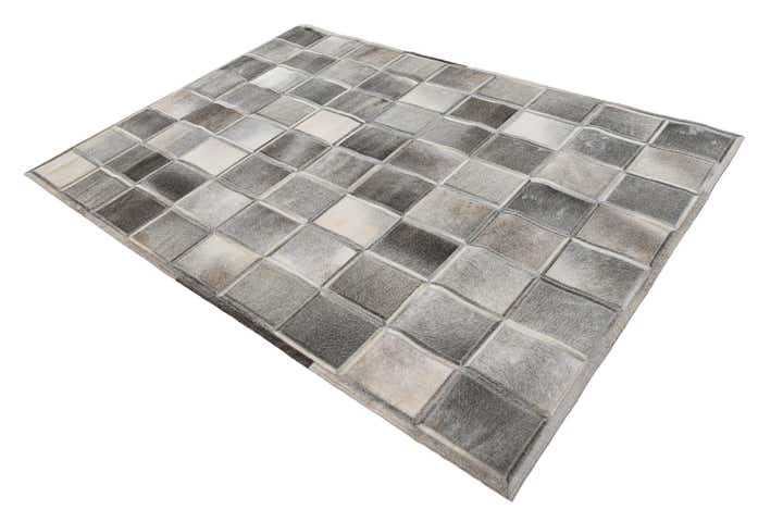 5' 4 x 7' 7 Cowhide Leather Rug