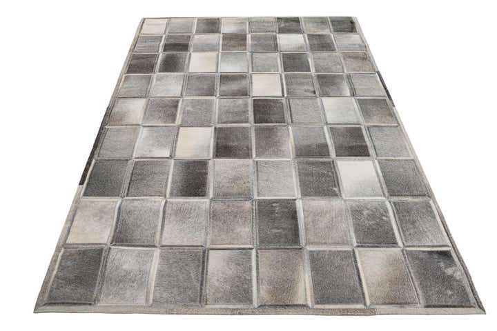 5' 4 x 7' 7 Cowhide Leather Rug
