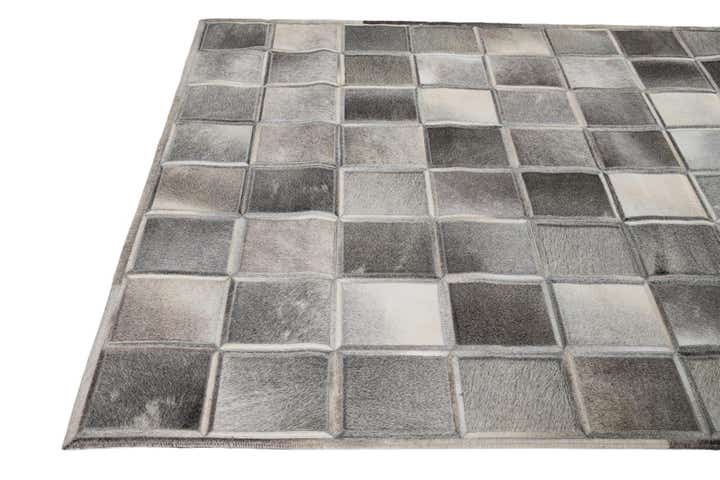 5' 4 x 7' 7 Cowhide Leather Rug