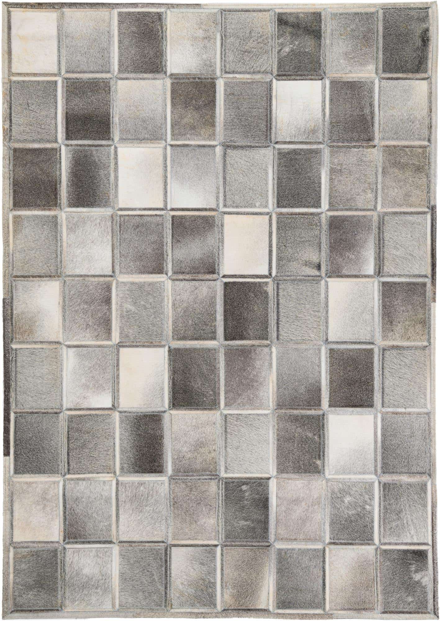 5' 4 x 7' 7 Cowhide Leather Rug