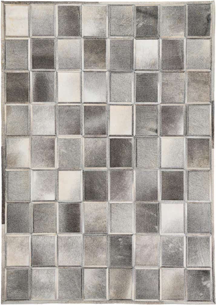 5' 4 x 7' 7 Cowhide Leather Rug