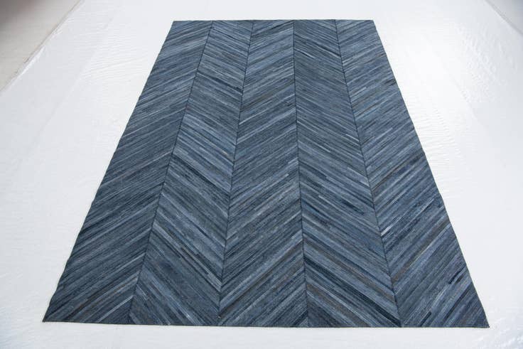 Detail image of 5' 2 x 8' Cowhide Leather Rug