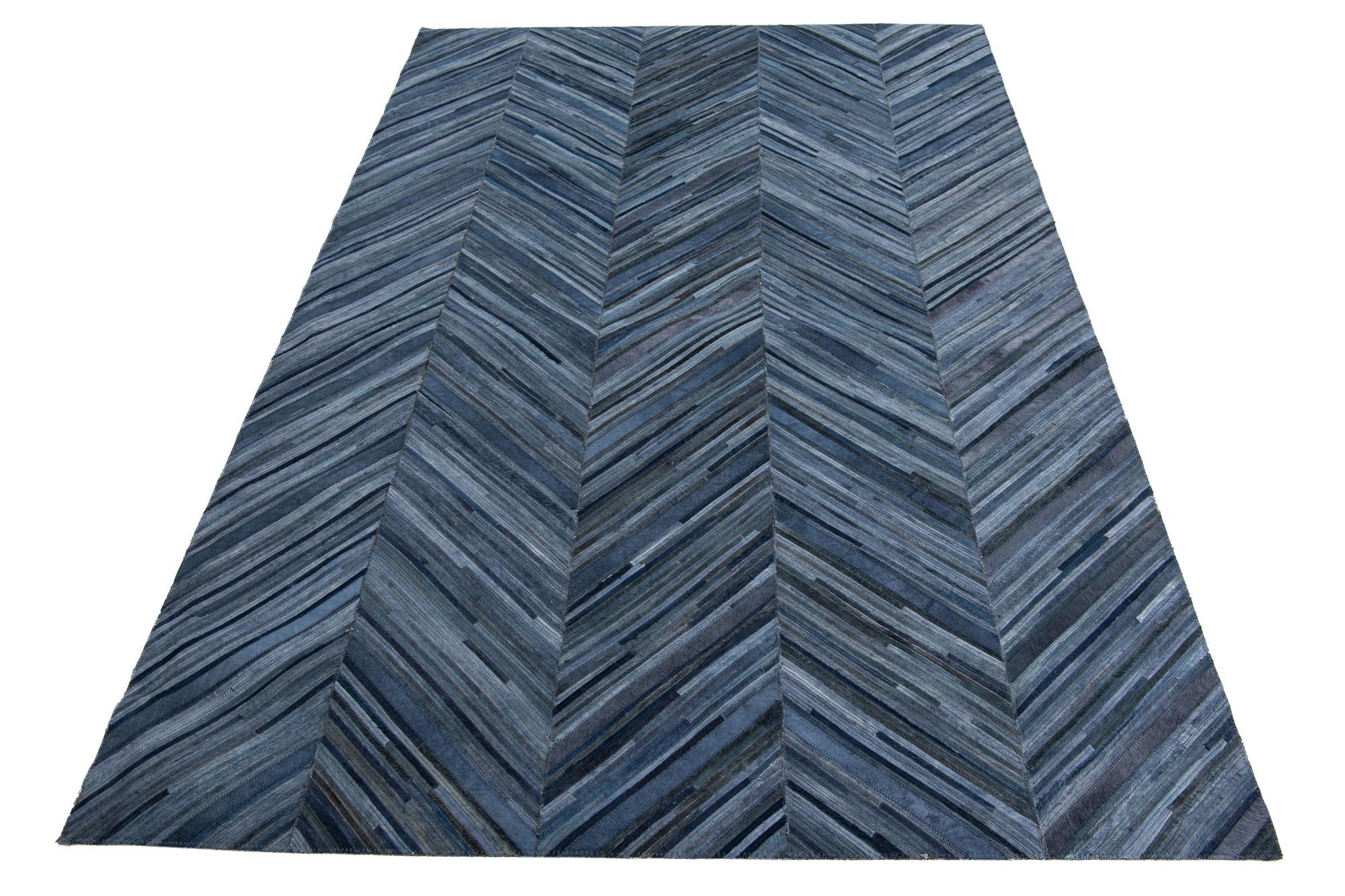 5' 4 x 8' Cowhide Leather Rug