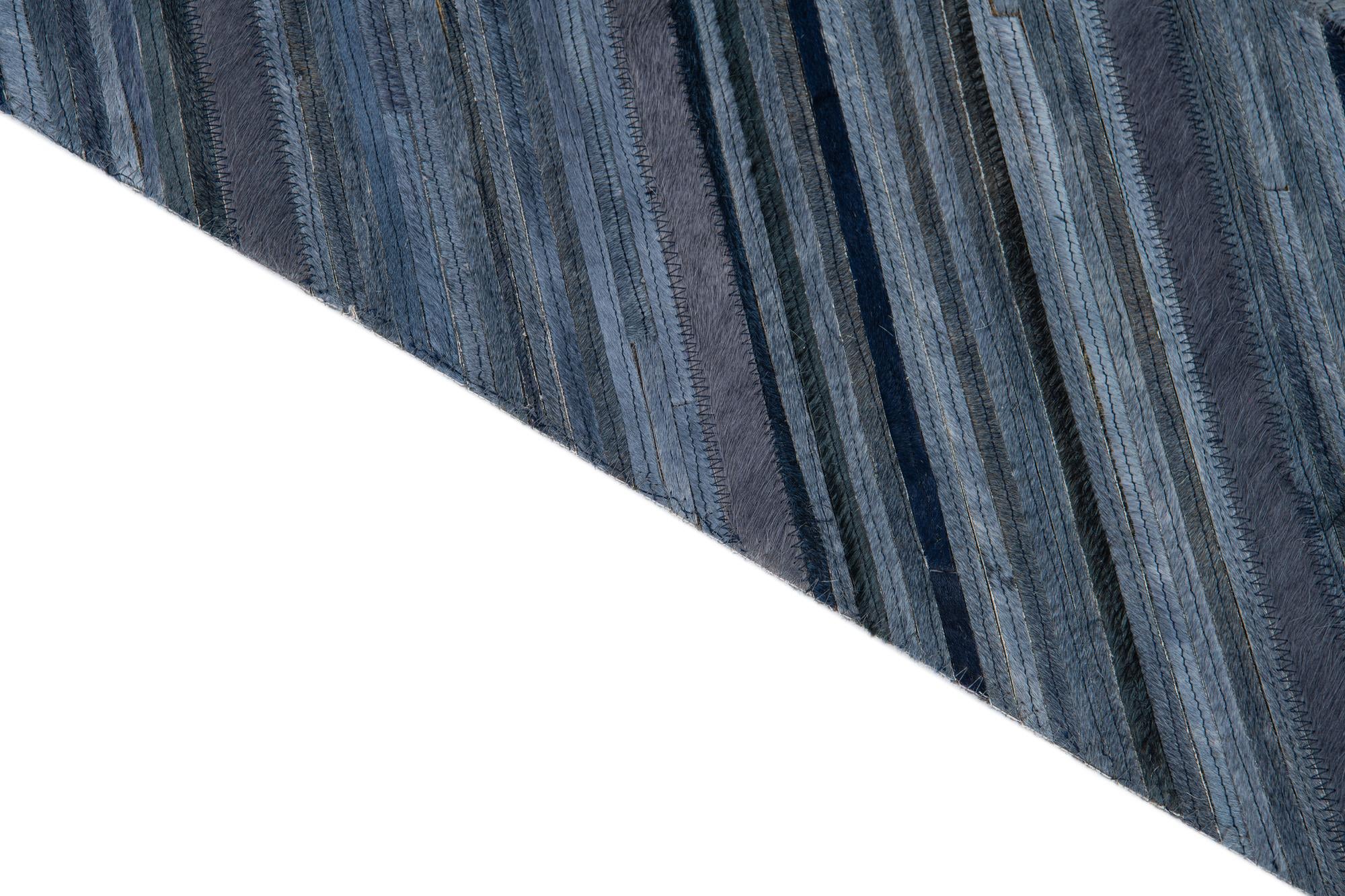 5' 4 x 8' Cowhide Leather Rug