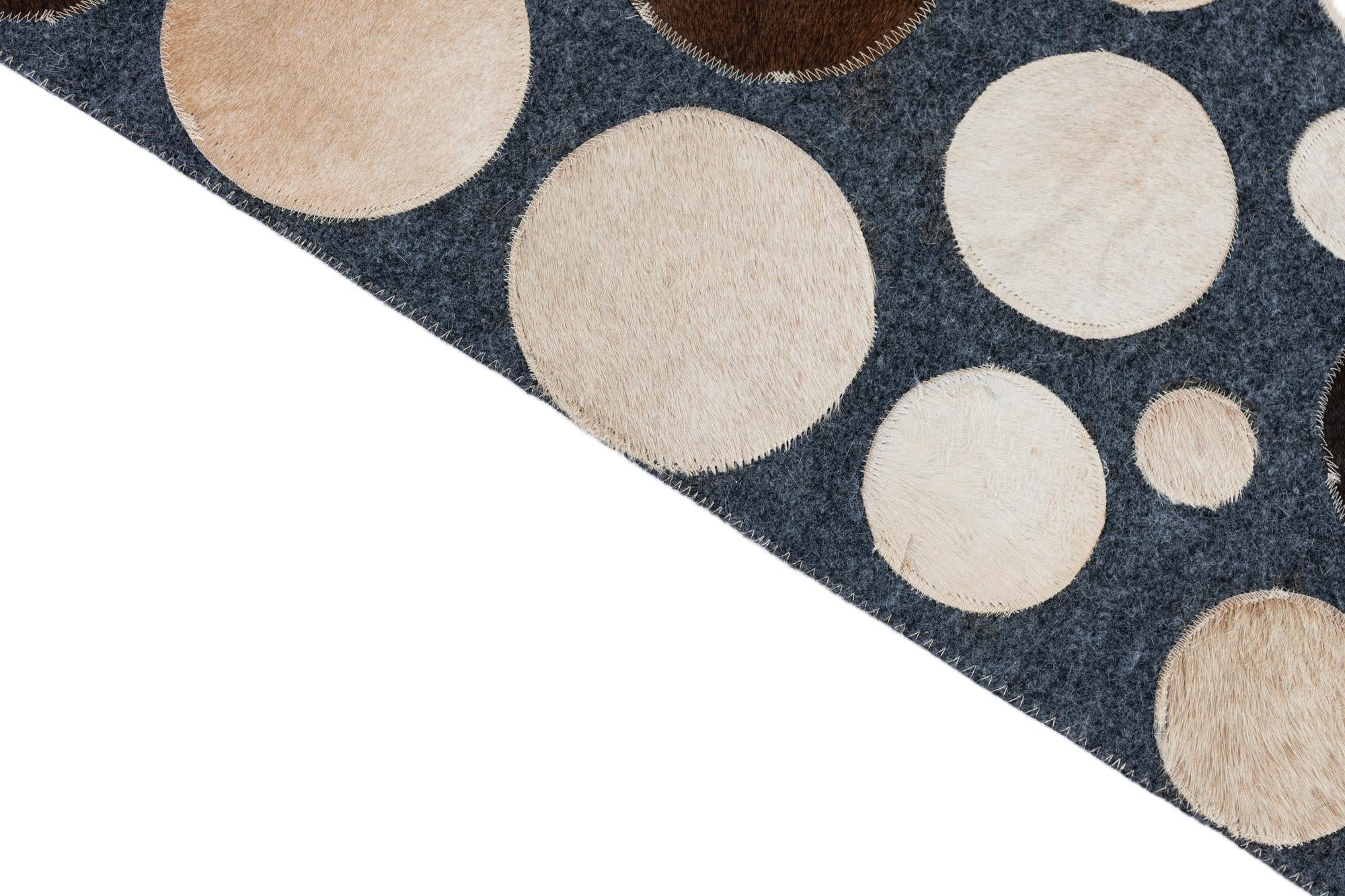 5' 2 x 7' 6 Cowhide Leather Rug