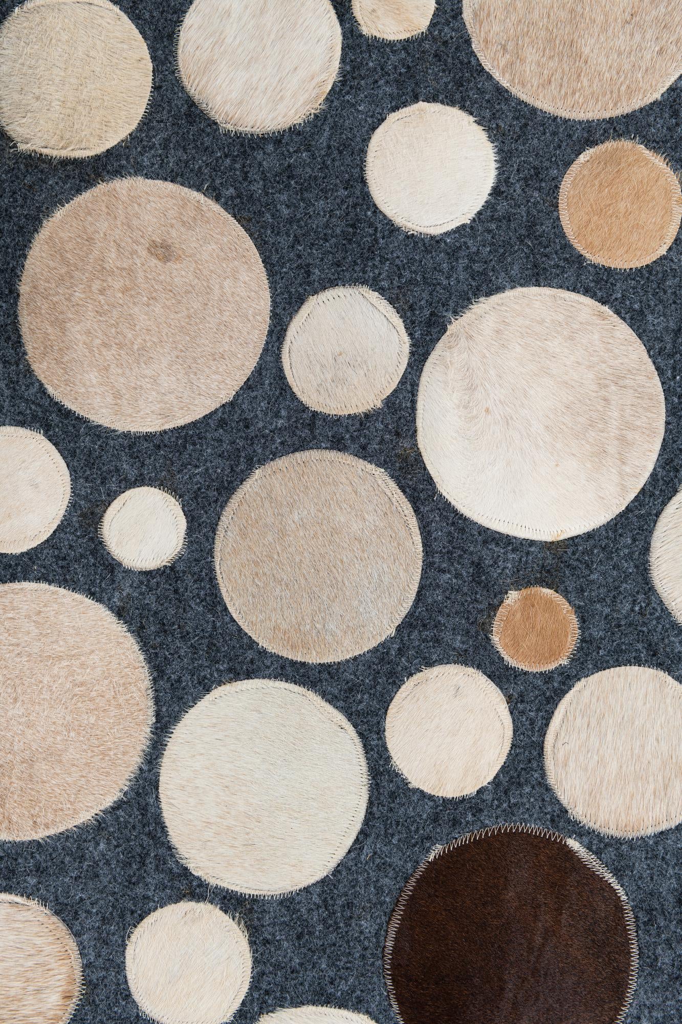 5' 2 x 7' 6 Cowhide Leather Rug